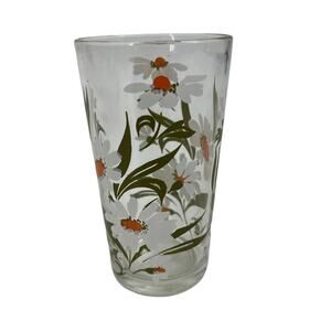 Vintage Daisy Tumbler Drinking Glass Painted Water Juice Picnic
